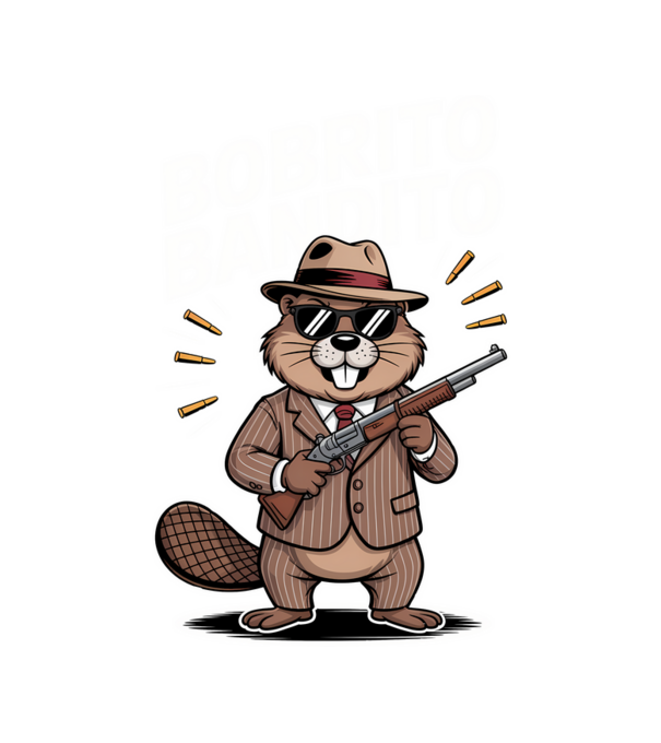 Bobrito Bandito model negru pe tricou