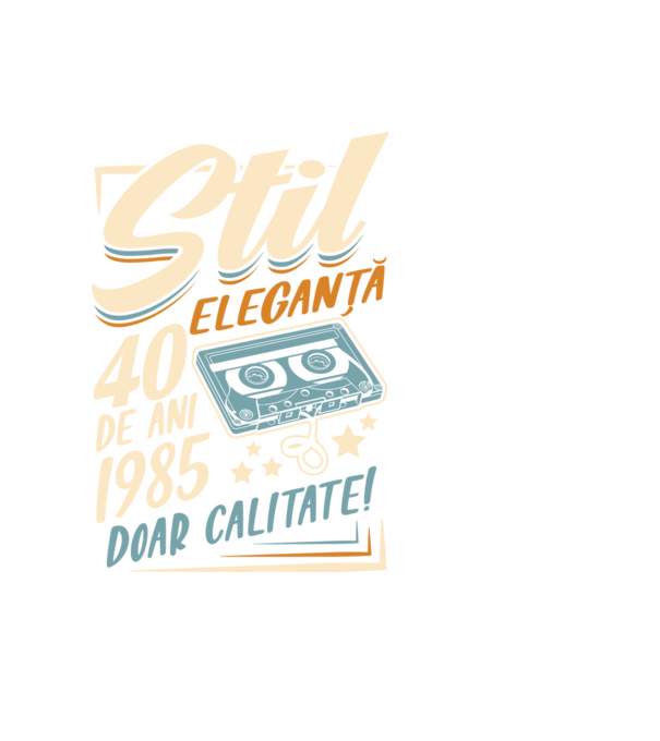 Stil eleganta 1985 model negru pe tricou