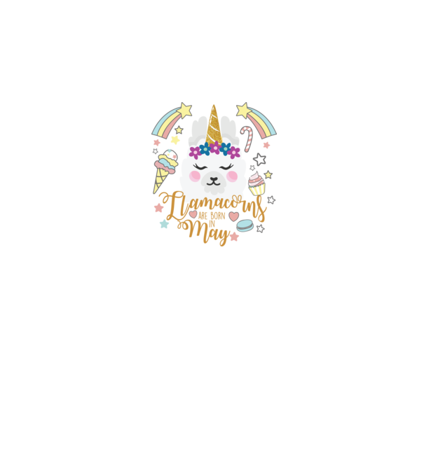 Llamacorns are born in May model alb pe tricou
