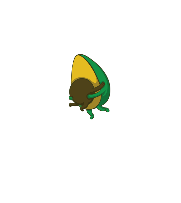 Avocado model alb pe tricou