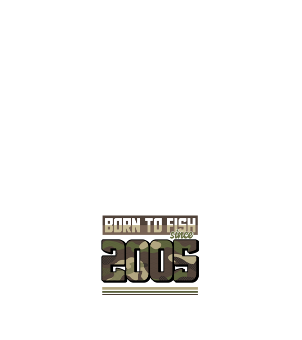 Born to fish since 2005 model albastru închis pe tricou