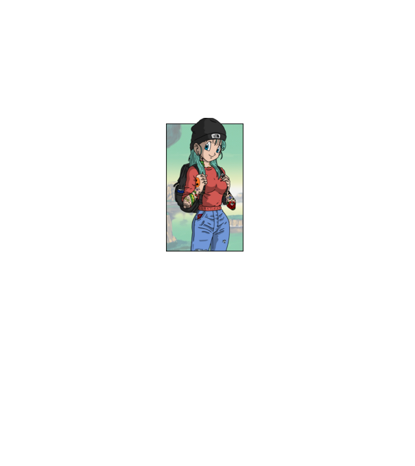 dragon ball bulma model albastru închis pe tricou