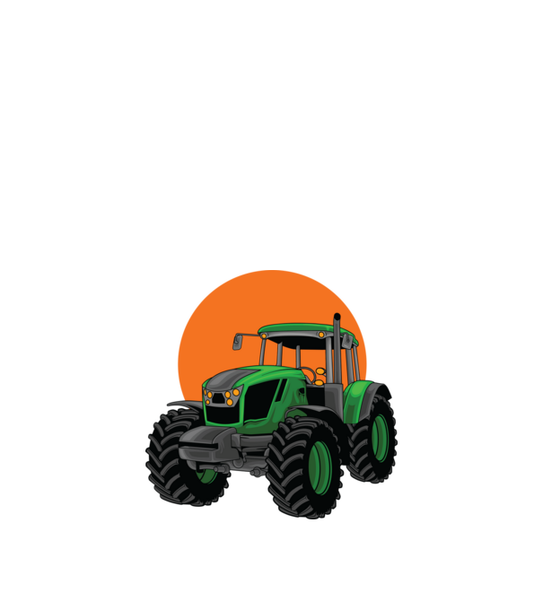 TRACTOR model alb pe tricou