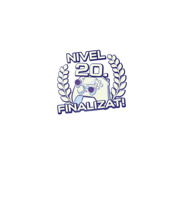 Nivel 20 finalizat! model negru pe tricou