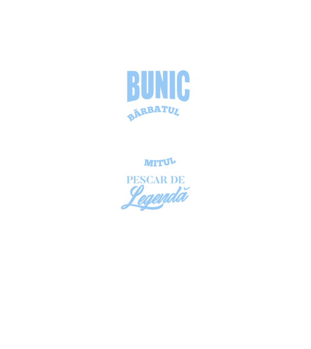 Bunic - bărbatul, mitul, pescar de legendă model negru pe tricou