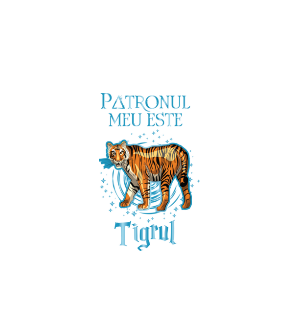 Patronul meu este TIGRUL model negru pe tricou