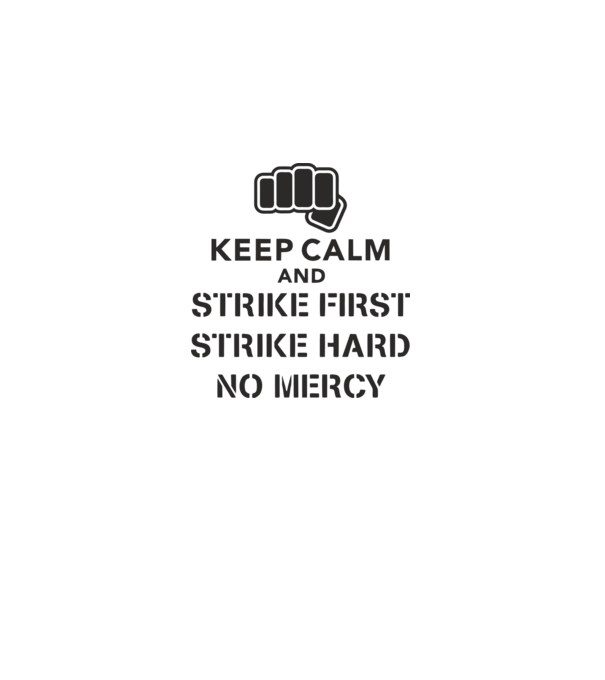 Keep calm and strike first cobra kai model alb pe tricou