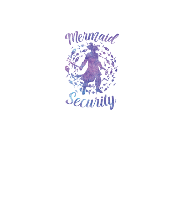 Mermaid Security boys aquarell model negru pe tricou