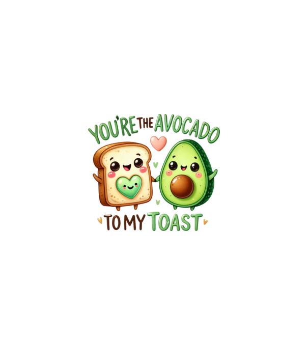 Avocado to my Toast model alb pe tricou
