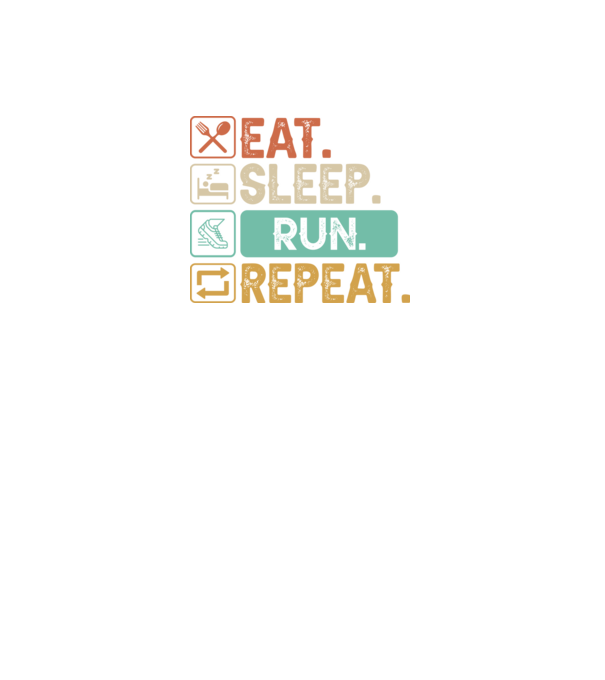 Eat Sleep Run Repeat model negru pe tricou