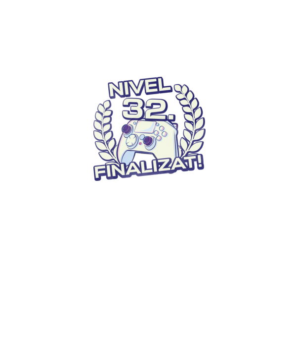 Nivel 32 finalizat! model negru pe tricou