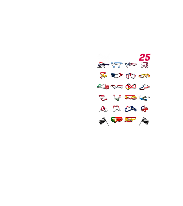 MOTOGP 25 CALENDAR Negru model galben neon pe tricou