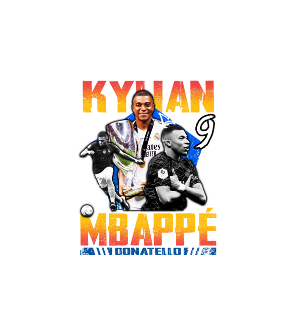 Mbappé tribute model alb pe tricou