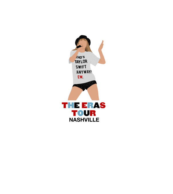 Taylor Swift The Eras Tour Nashville 2 model alb pe tricou