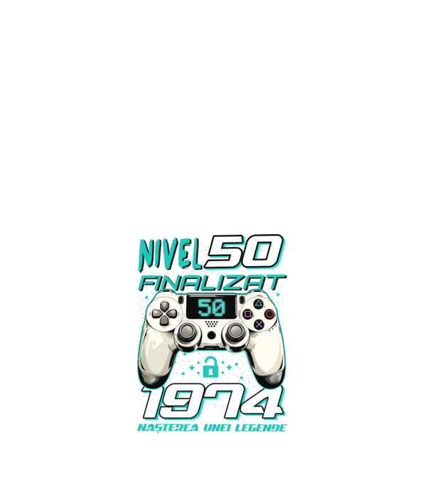Nivel finalizat 50 1975 model alb pe tricou