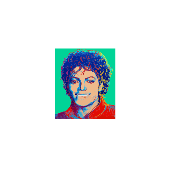 Micheal Jackson Art model alb pe tricou
