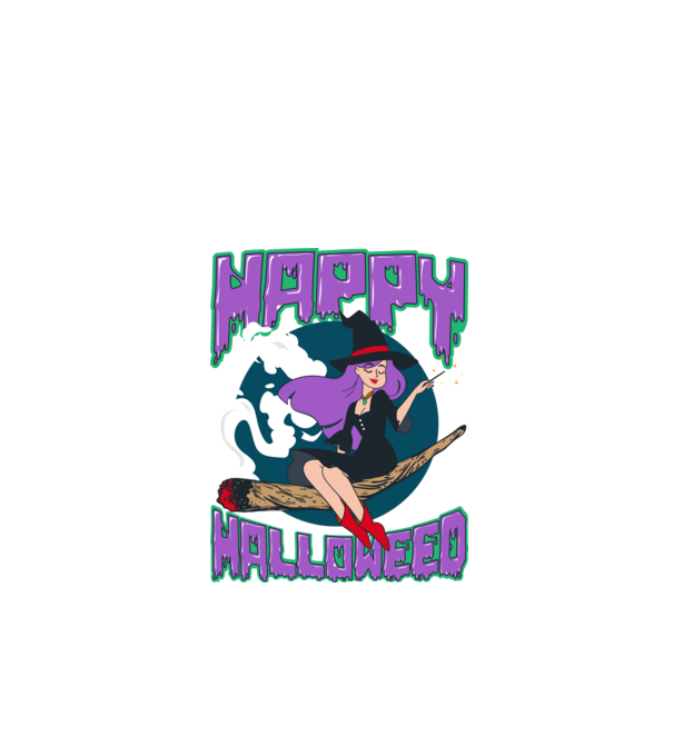 Happy Halloweed model negru pe tricou