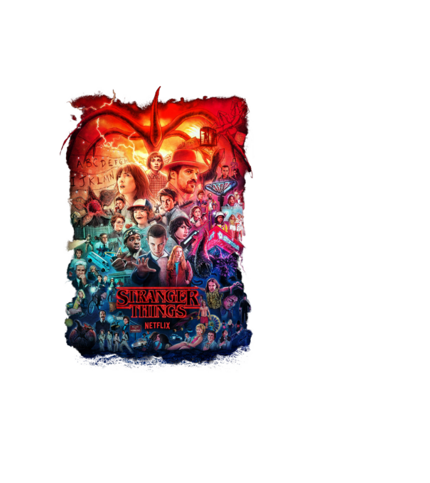 stranger things tribute poster2 model negru pe tricou