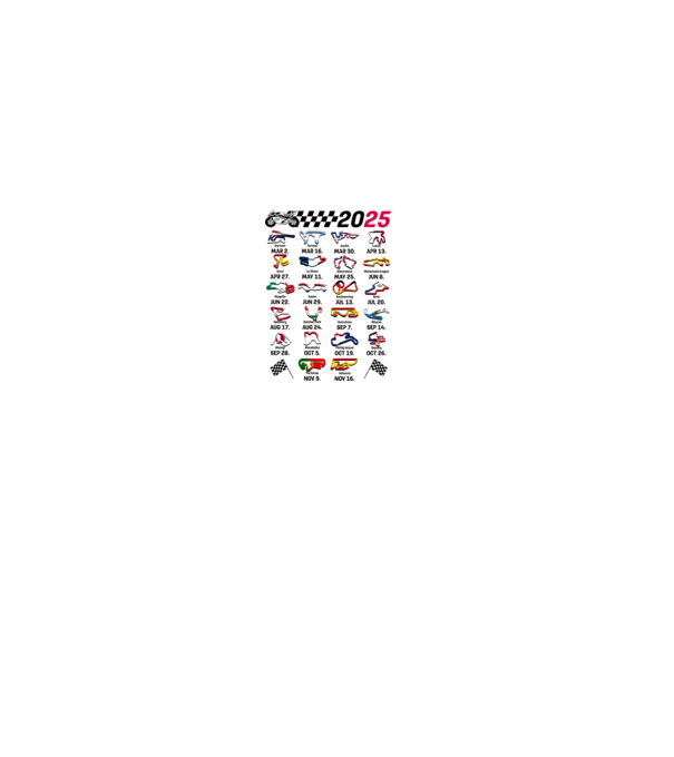 MOTOGP 25 CALENDAR alb model alb pe tricou
