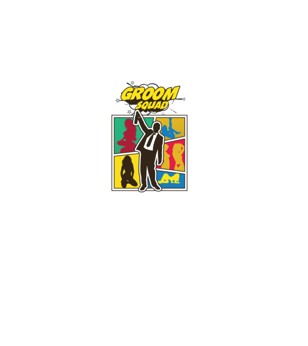 Comic Groom Squad model gri pe tricou