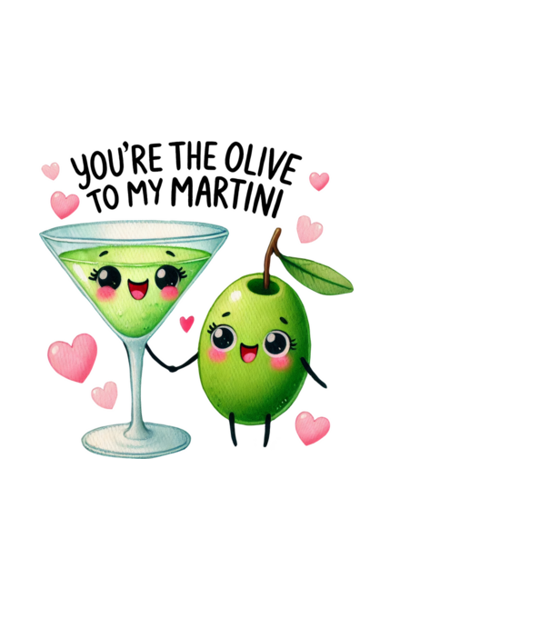 Olive to my Martini model negru pe tricou