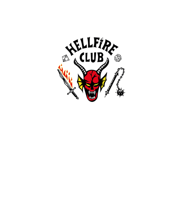 HELLFIRE CLUB model alb pe tricou
