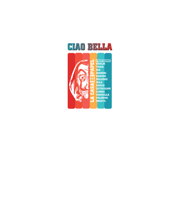 ciao bella retro model negru pe tricou