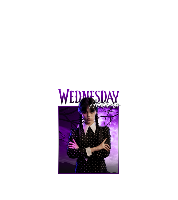 Wednesday Addams model negru pe tricou