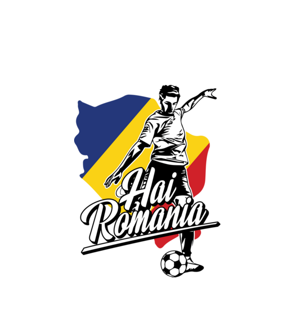 Hai romania fotbal model alb pe tricou
