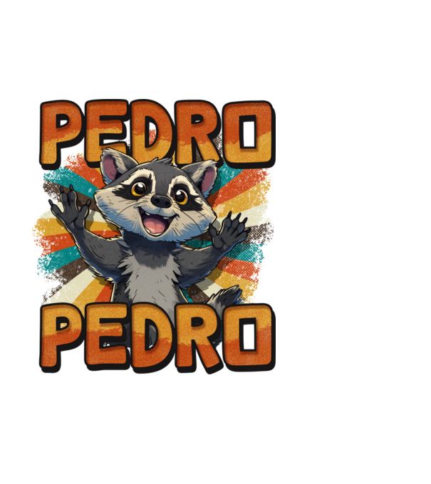 Retro Pedro model alb pe tricou
