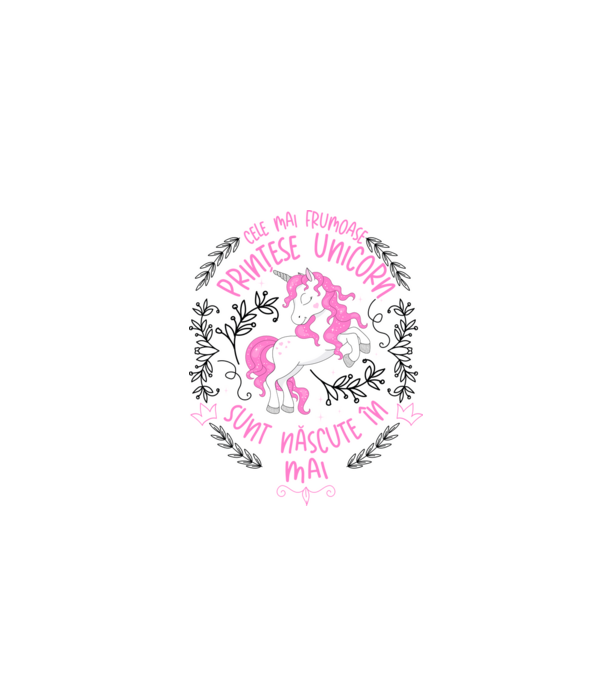 Cele mai frumoase prințese unicorn sunt născute în Mai model alb pe tricou