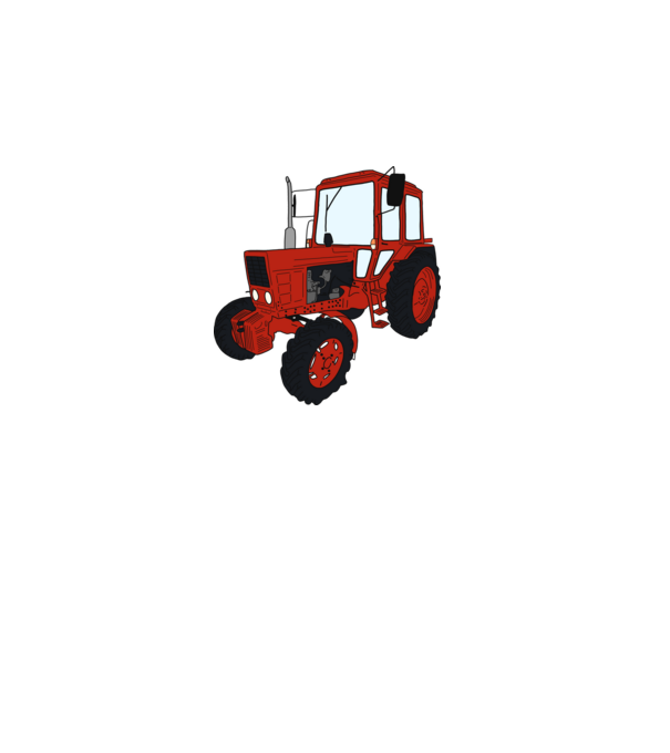 TRACTOR model alb pe tricou
