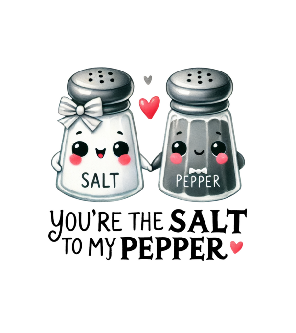 Salt to my Pepper model alb pe tricou