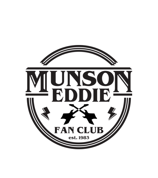 eddie munson fan club est 1983 model alb pe tricou