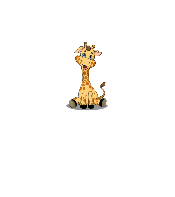 Cute giraffe model alb pe tricou