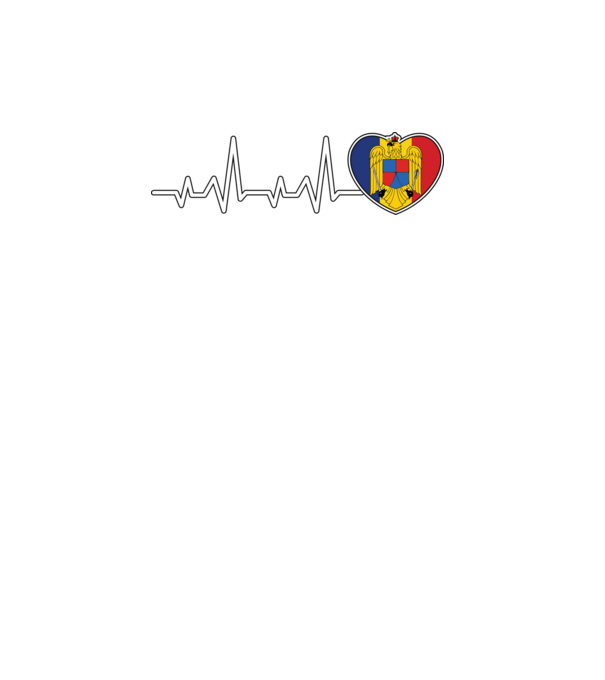 ROMANIA heartbeat model turcoaz pe tricou
