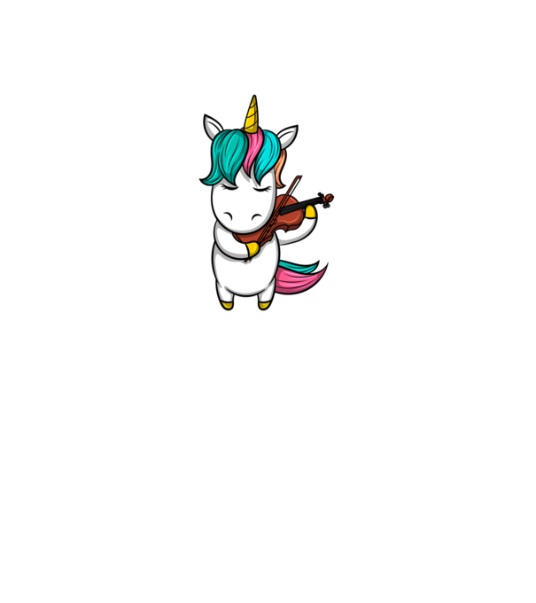 Unicorn Violin model alb pe tricou