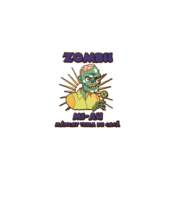 Zombii mi-au mâncat tema de casă model negru pe tricou