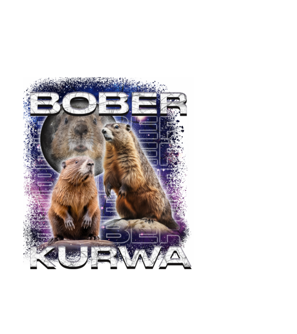 Bóber Kurwa universe model negru pe tricou