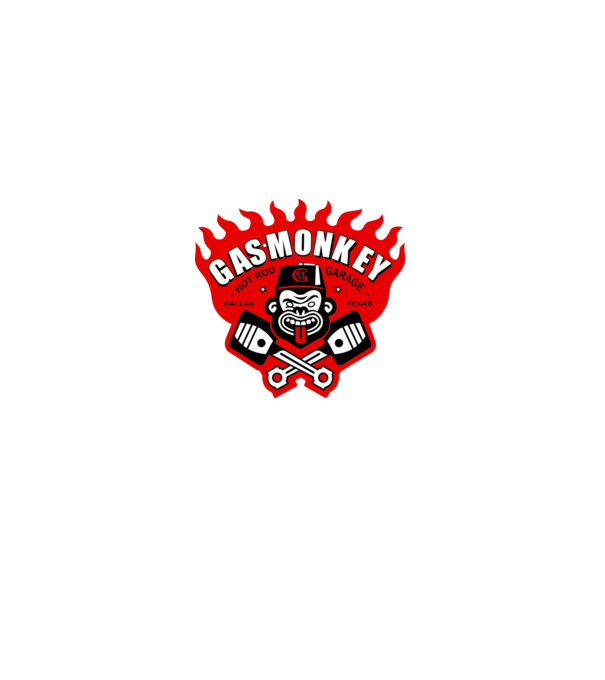 Gas Monkey model alb pe tricou