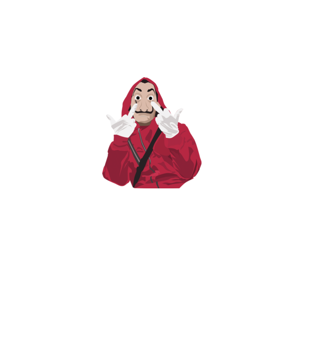 money heist fcku model negru pe tricou
