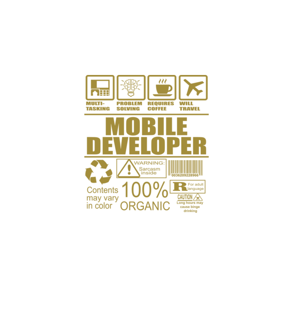 Mobile developer model negru pe tricou