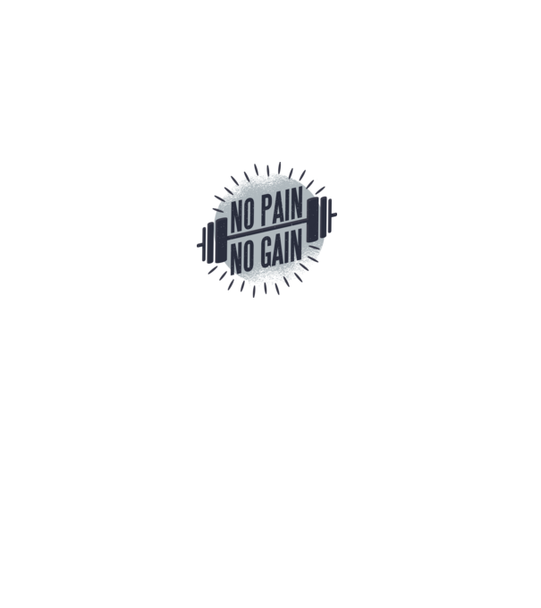 No pain no gain round model albastru închis pe tricou