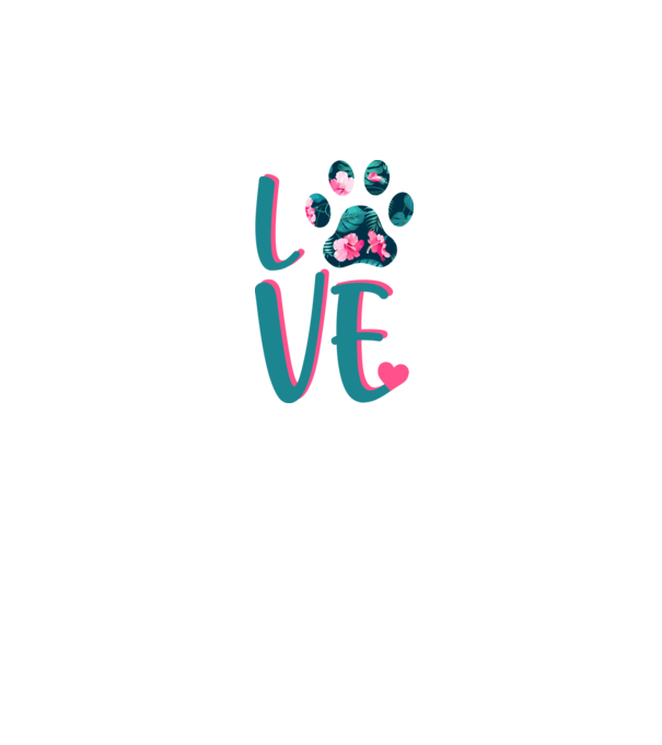 LOVE CÂINI model alb pe tricou