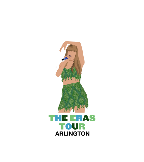 Taylor Swift The Eras Tour Arlington 2 model alb pe tricou