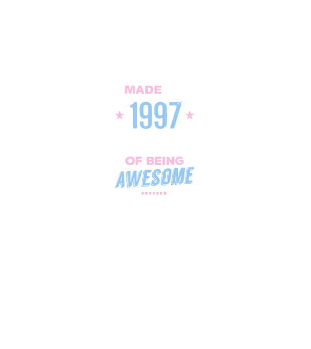 Made in - 1997 model albastru închis pe tricou