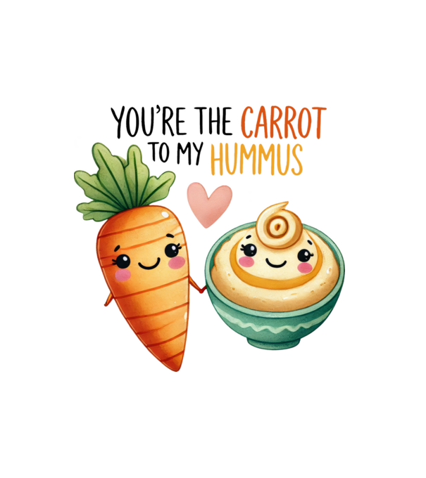Carrot to my Hummus model alb pe tricou