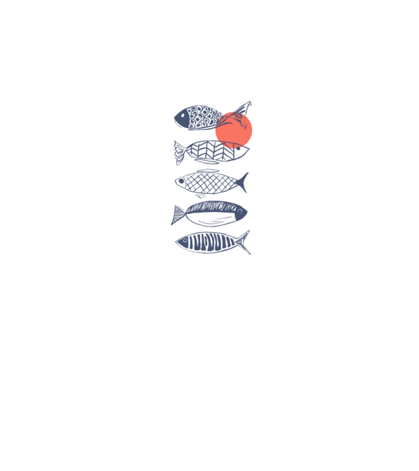 Fish model alb pe tricou