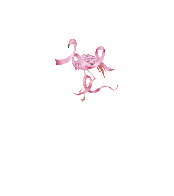 Împotriva Cancerului de sân flamingo model negru pe tricou