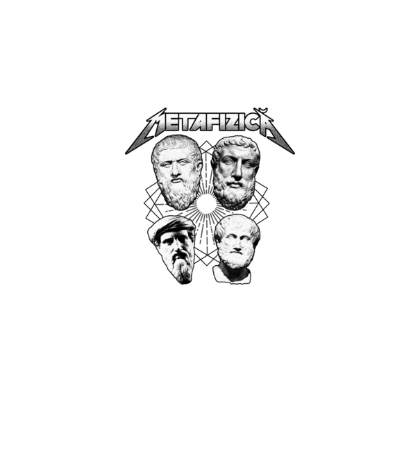 metafizică model alb pe tricou